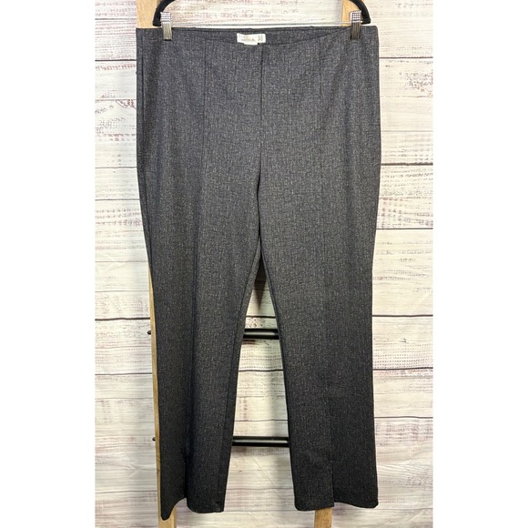 89th + Madison Pants - 89th + Madison Womens XL Dark Grey‎ Heathered Pull On Straight Leg Dress Pants